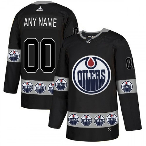 Men's Edmonton Oilers Black Custom Name Number Size NHL Stitched Jersey